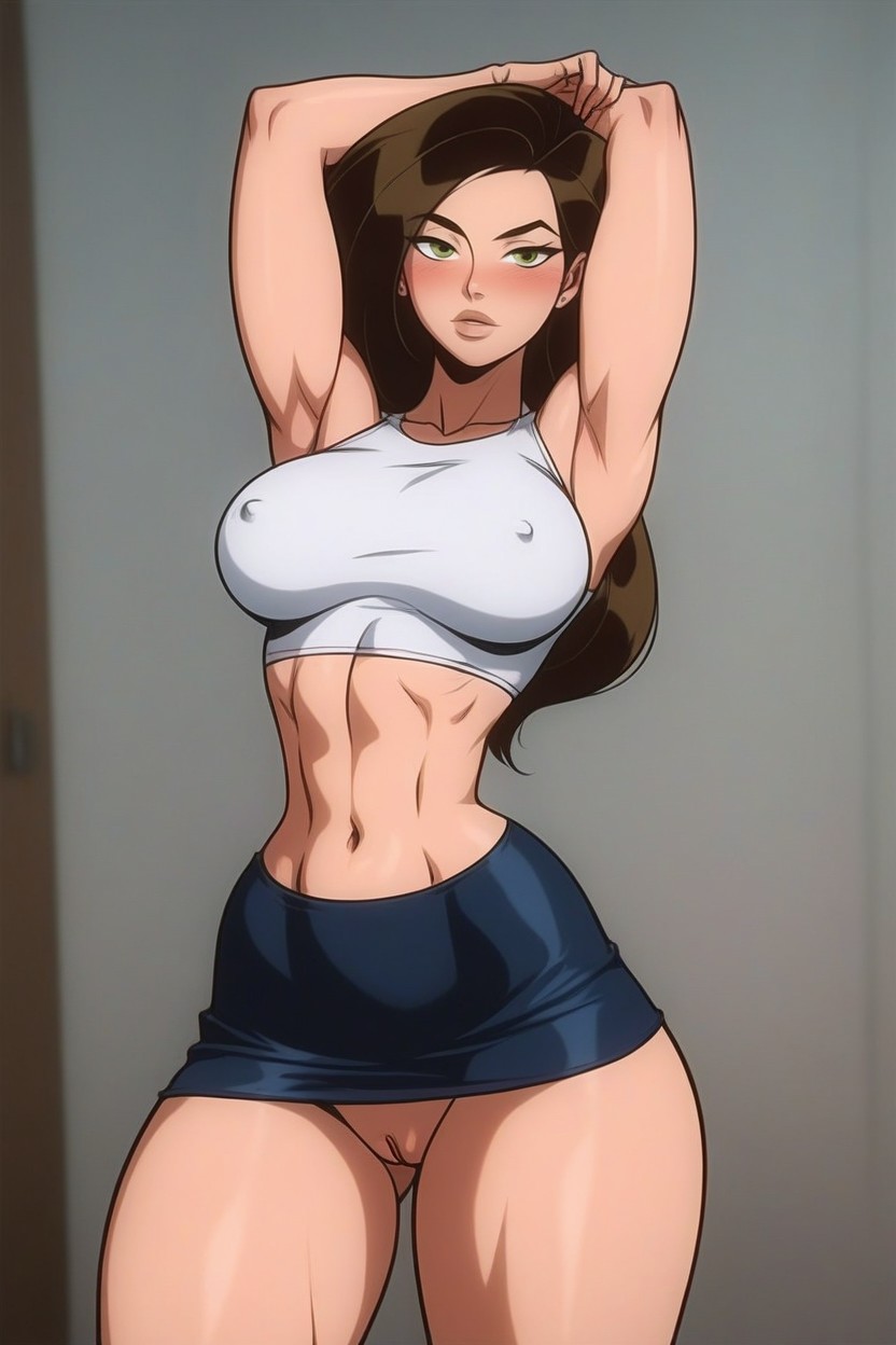Pussy Lips, Tank Top, Blushing 動漫AI成人