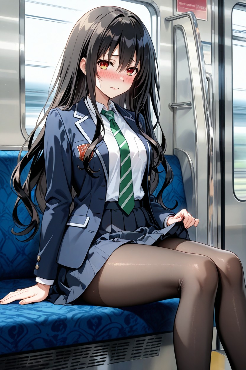 Hourglass Body, Blush, Hair Down Hentai AI Porn