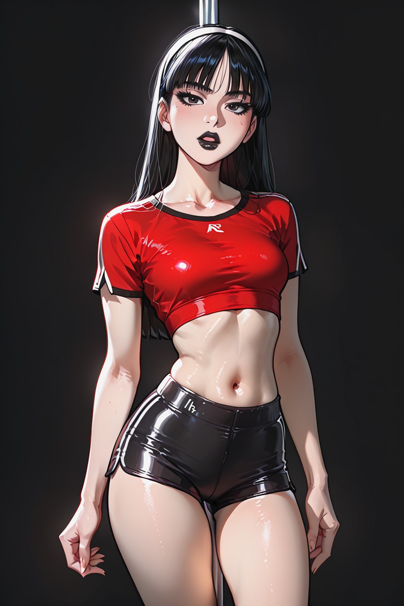 마른 체형, Pixar Art Style, Tight Grey Cropped Tshirt 헨타이 AI 포르노
