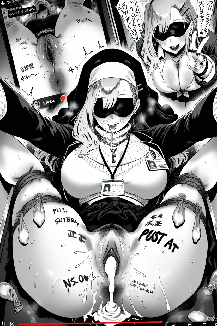 Huge Breasts, Multiple Rings, Drooling Porno IA Hentai
