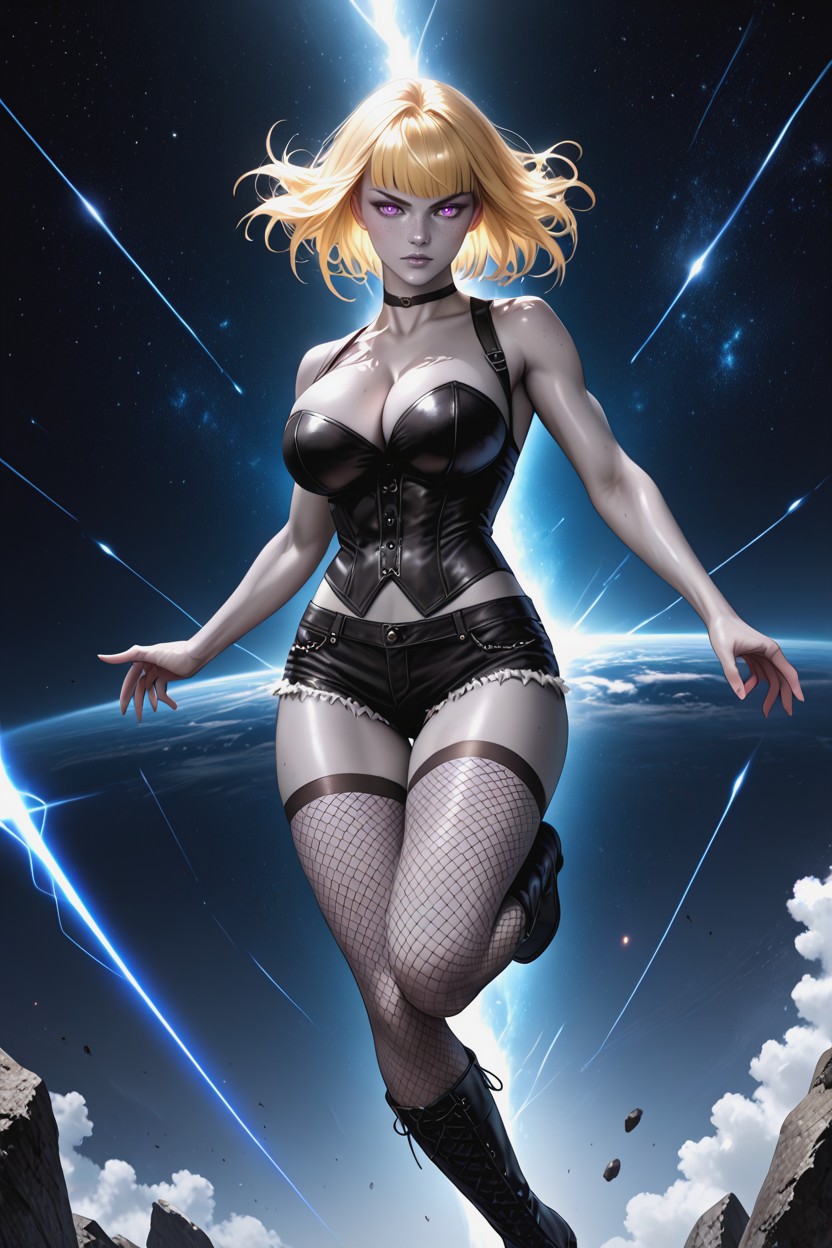 Full Body View, Soft Shadows, Flequillo Hentai IA