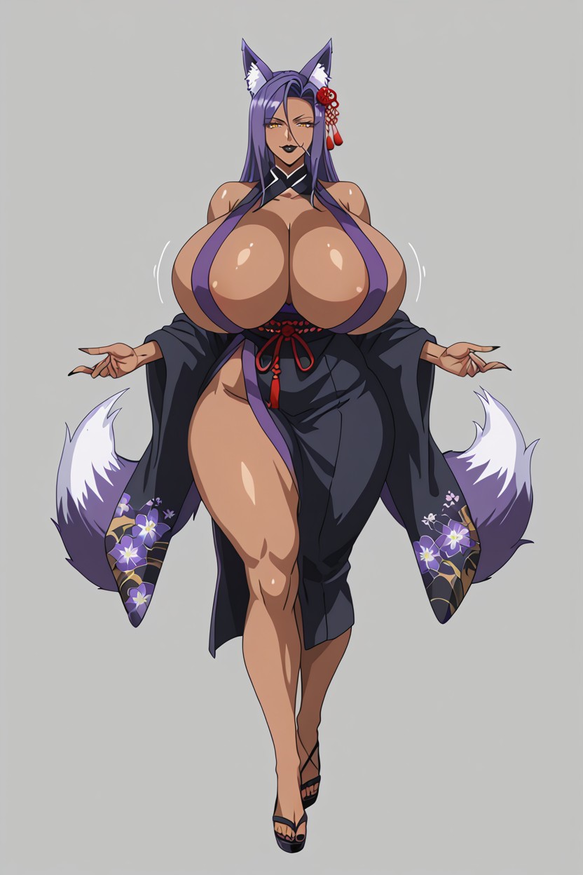 Golden Eyes, Thick Thighs, Kimono Sexy Hentai IA