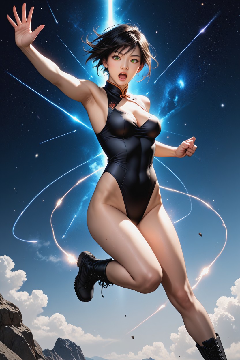 Colored, Leotard, Cleavage Hentai AI Porn