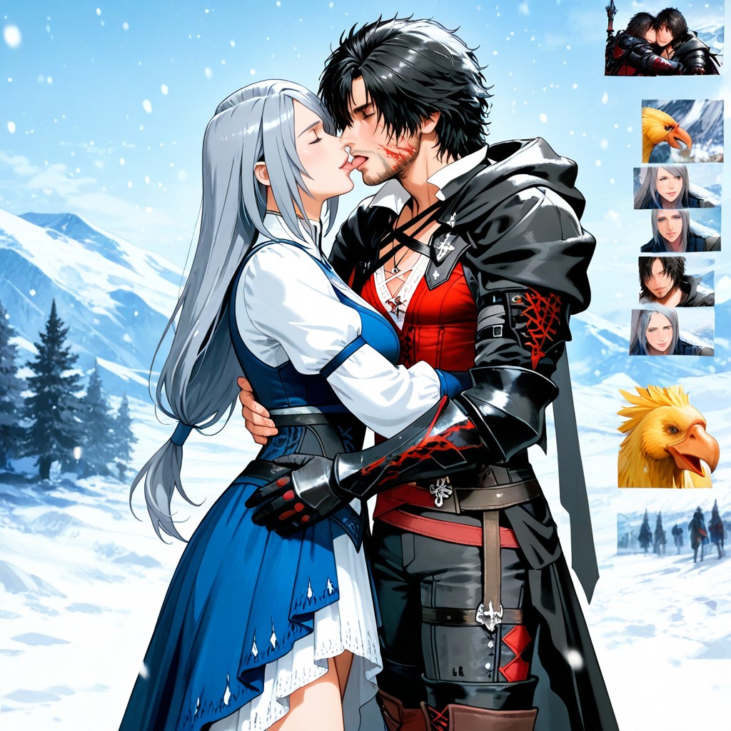 Thigh-high Blue And Brown Boots, Clive Rosfield Outfit, Daytime Hentai AI Porn