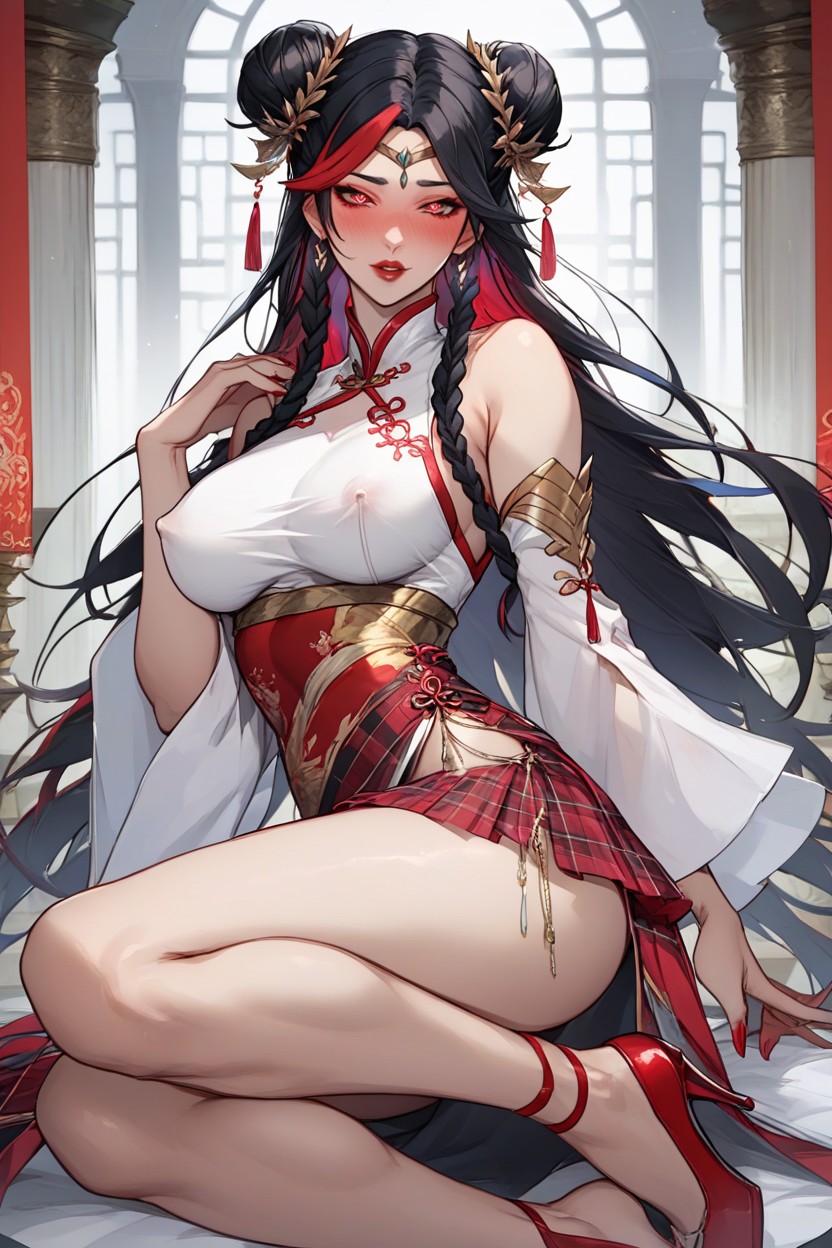 Red Lips, Mythmakerirelia, Hair Bun Hentai AI Porn