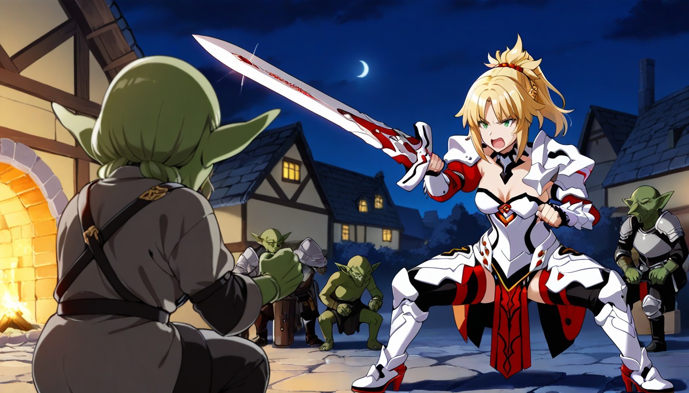Female In Background, Front View, Front Of Goblin Hentai AI Porn