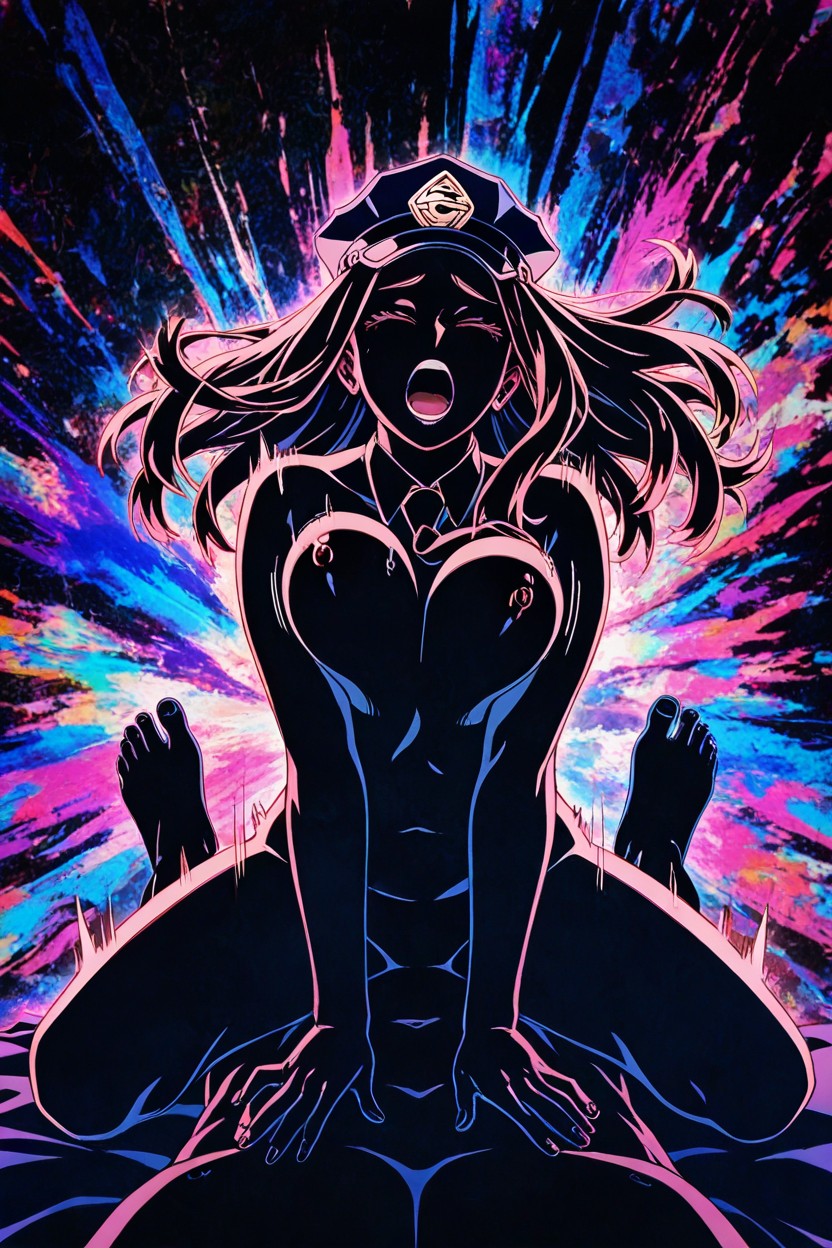 Dark Silhouette, Moaning, Psychedelic Colors Hentai AI Porn
