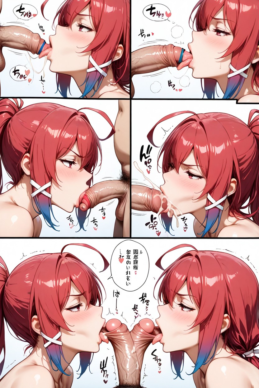 Glans, Penis Near Tongue, Tonguejob Hentai AI Porn