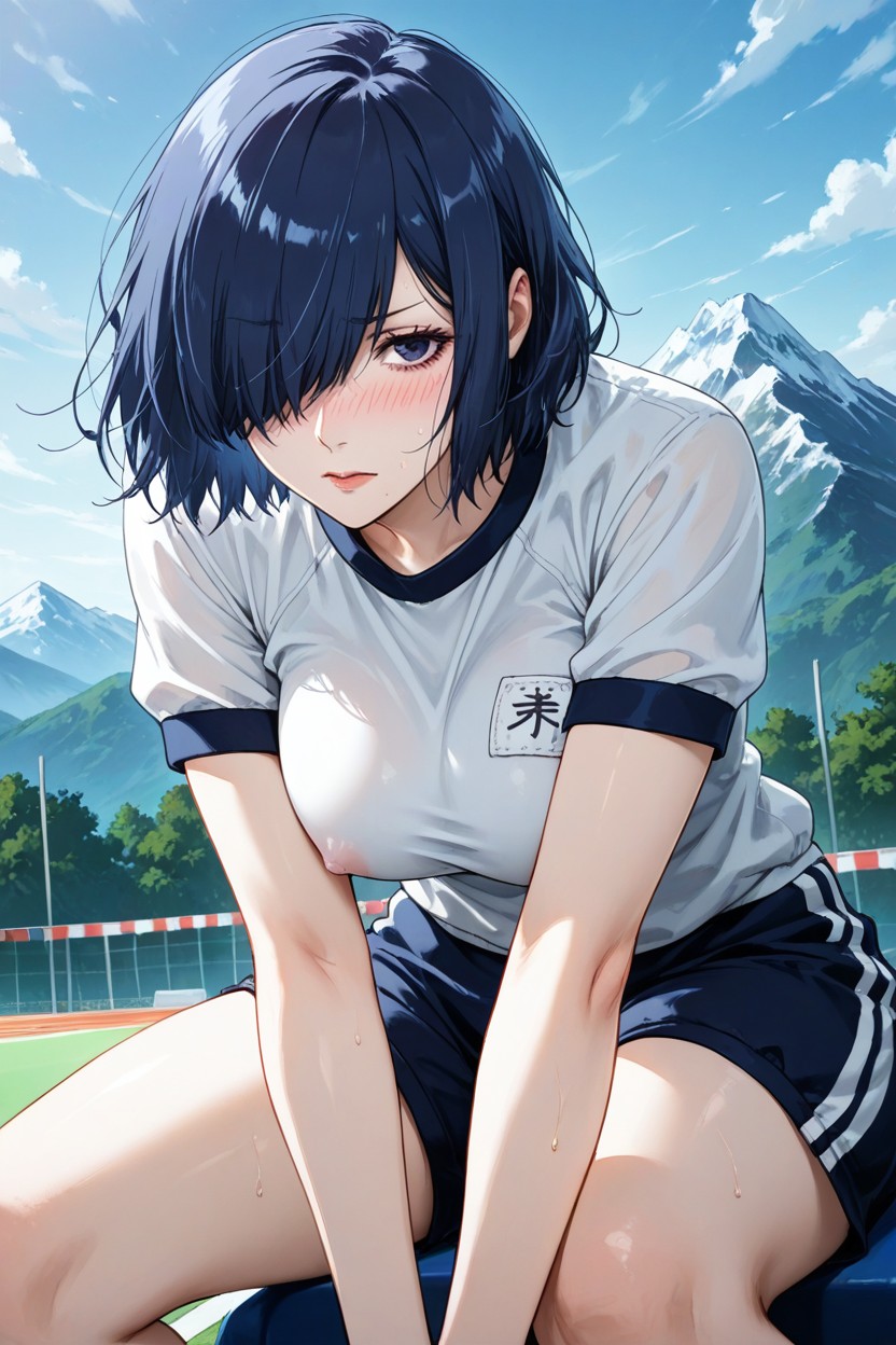 Hourglass Figure, Embarrassed , Bloomers Hentai AI Porn