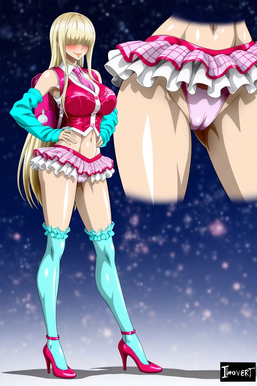 Taller Female, Pink High Heels, Visible Midriff Hentai IA