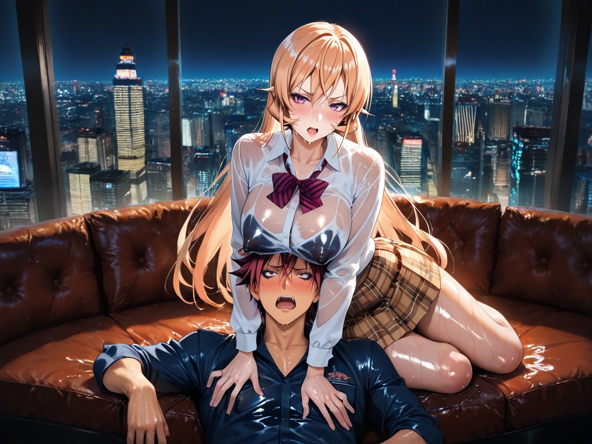 Ultra Luxurious Hotel Bar, Nakiri Erina, Uniform Bowtie Hentai IA