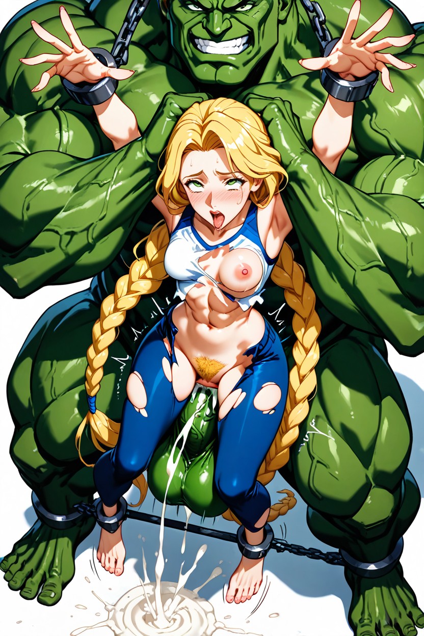 Feet Fully Visible, De Arriba A Abajo, Hyper Reduced Ribcage And Thigh Thickness Hentai IA