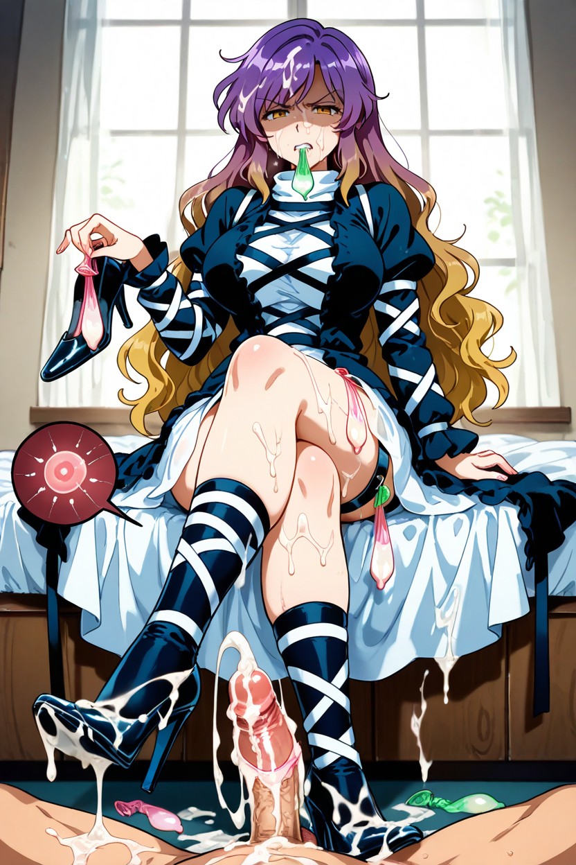 Style Anime, Excessive Cum, Cinturón De Condones Usados Hentai IA