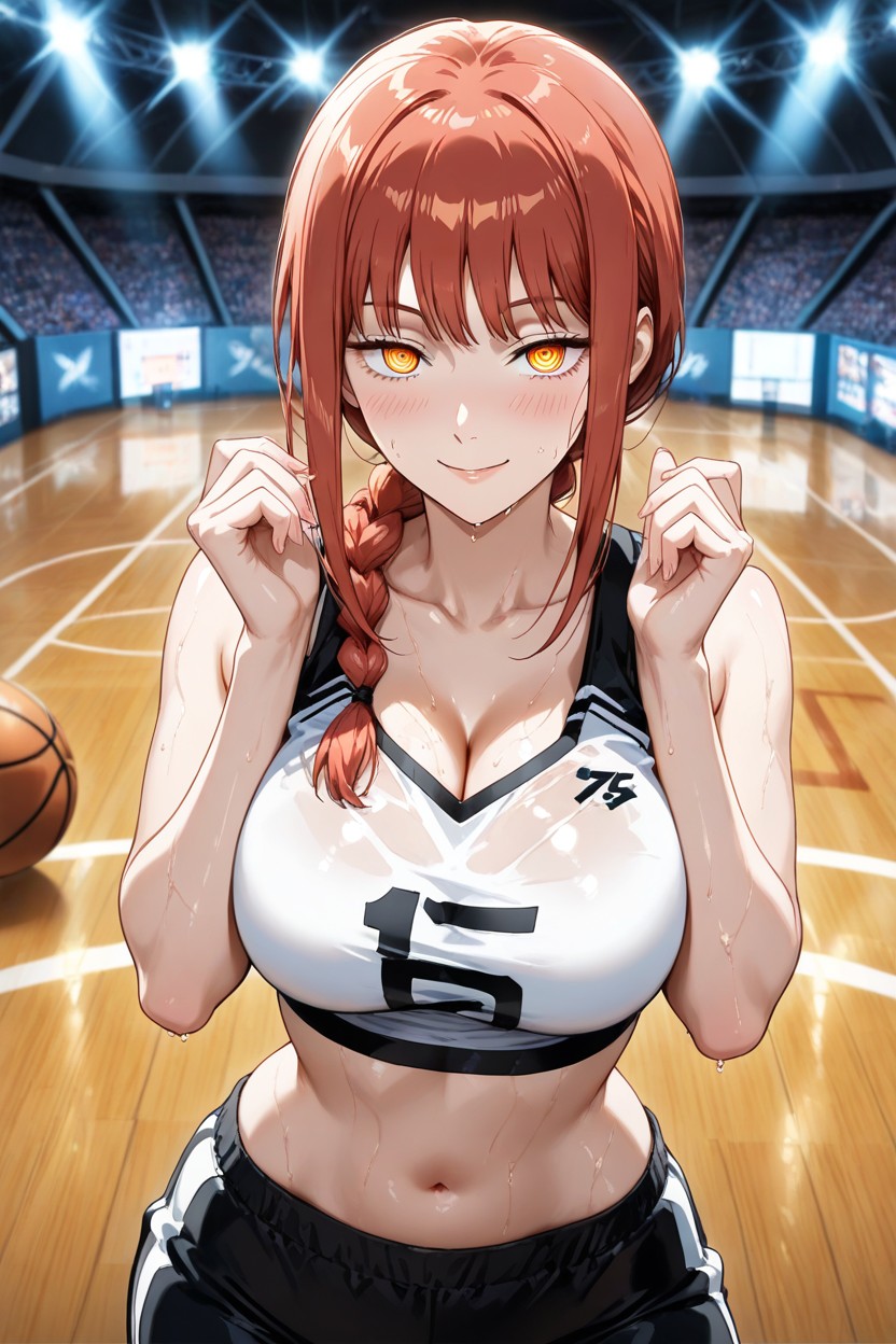 Stadium Lights, Visible Cleavage, Straight Bangs Hentai IA