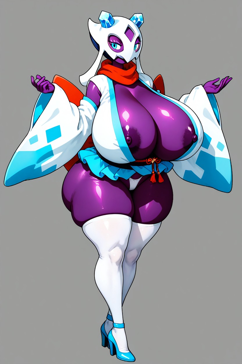 Open-front Robe, Anime Style, No Background Hentai IA