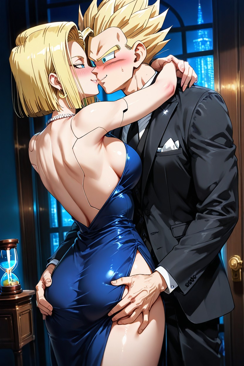 Expresión Arrogante, Culo Mediano, Grabbing Her Buttocks Hentai IA