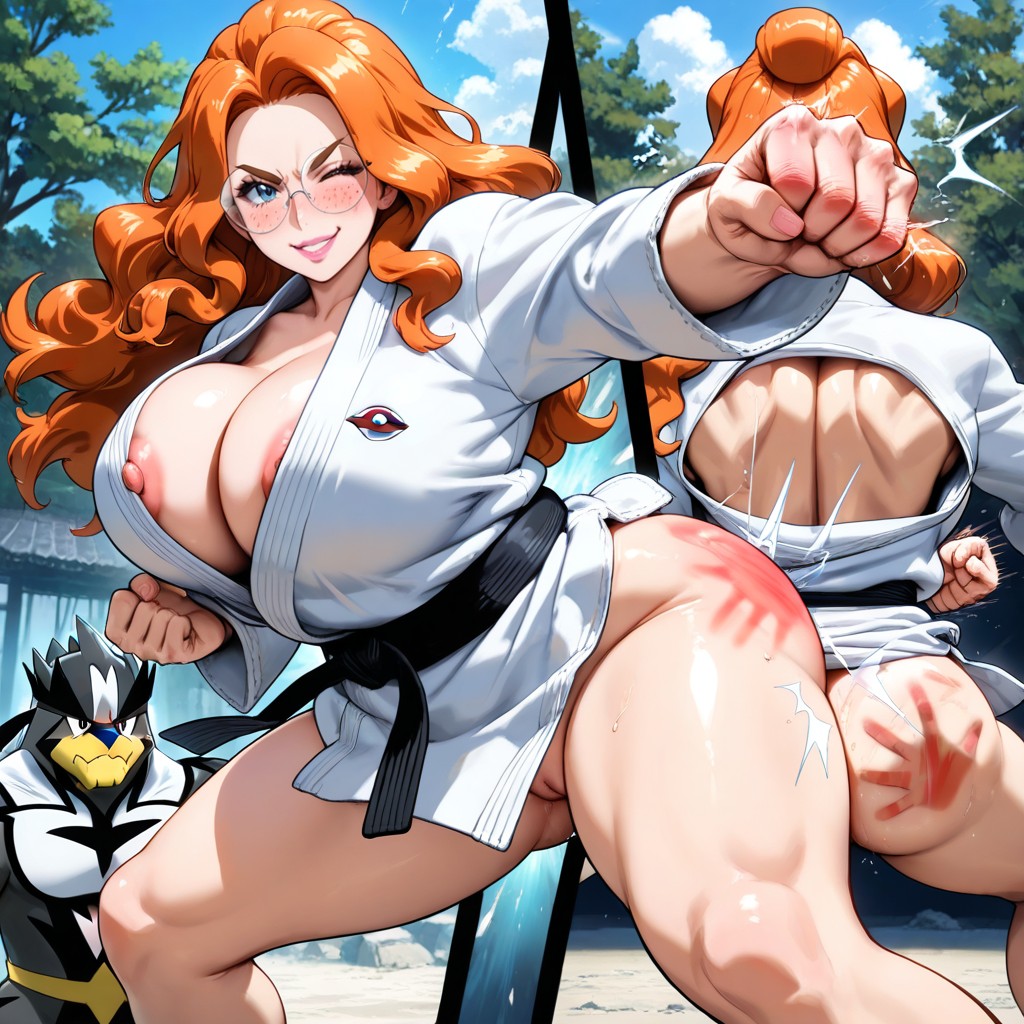 Voluptuous Curves, Pussy, Wavy Hair Hentai IA