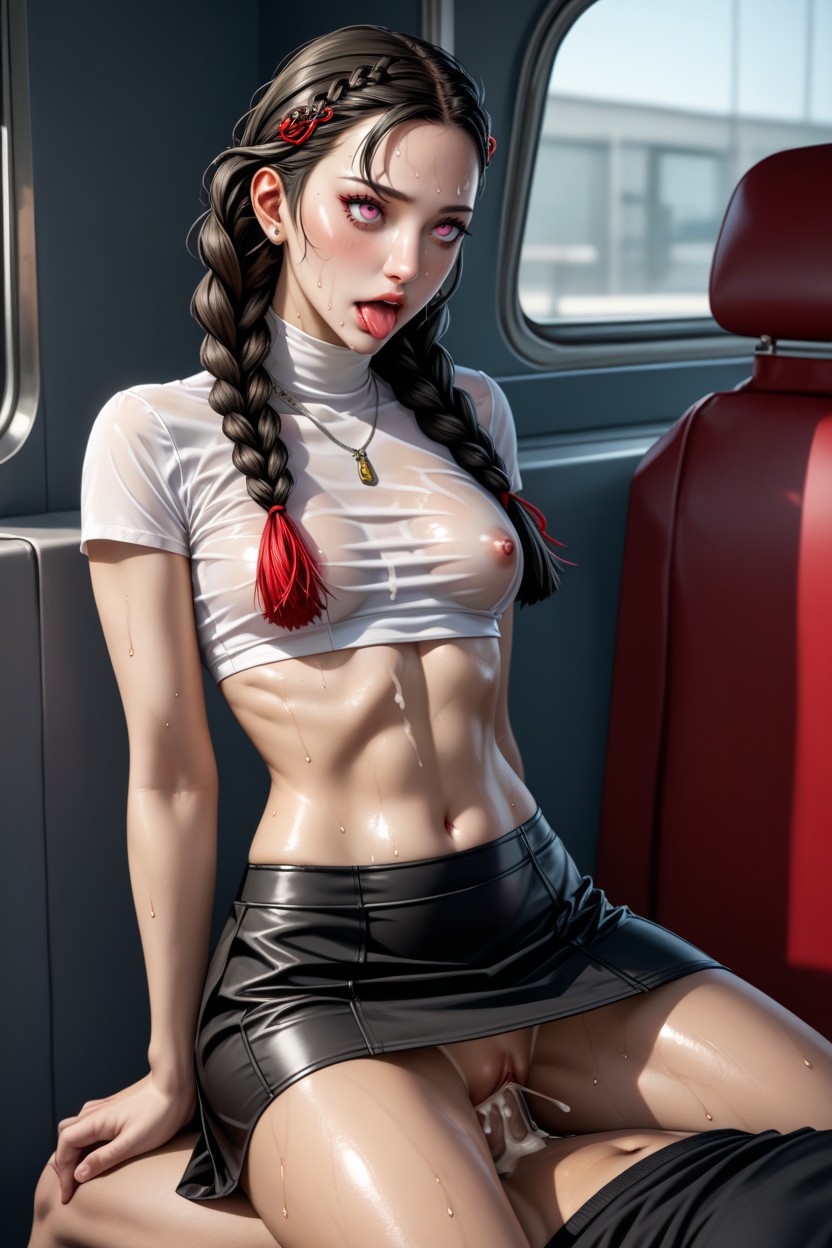 Crop Top, Front Viewyaoling From Persona Rought Sex Riding Cock Cum And Sweat Everywhere, Cosplay Hentai IA