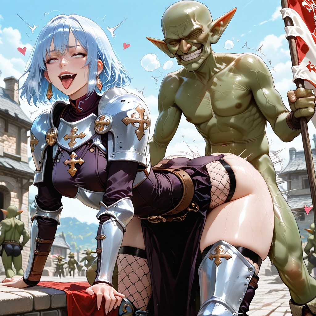 Dents Serrées, Single Fishnet Right Leg Only, Impeccable Design Porno IA Hentai