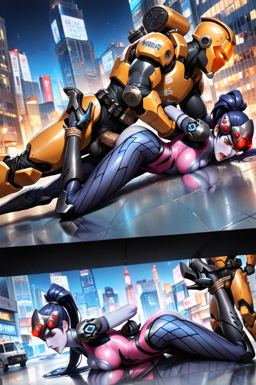 Noir, Wearing Widowmaker Suit, Ripped Clothes Porno IA Hentai