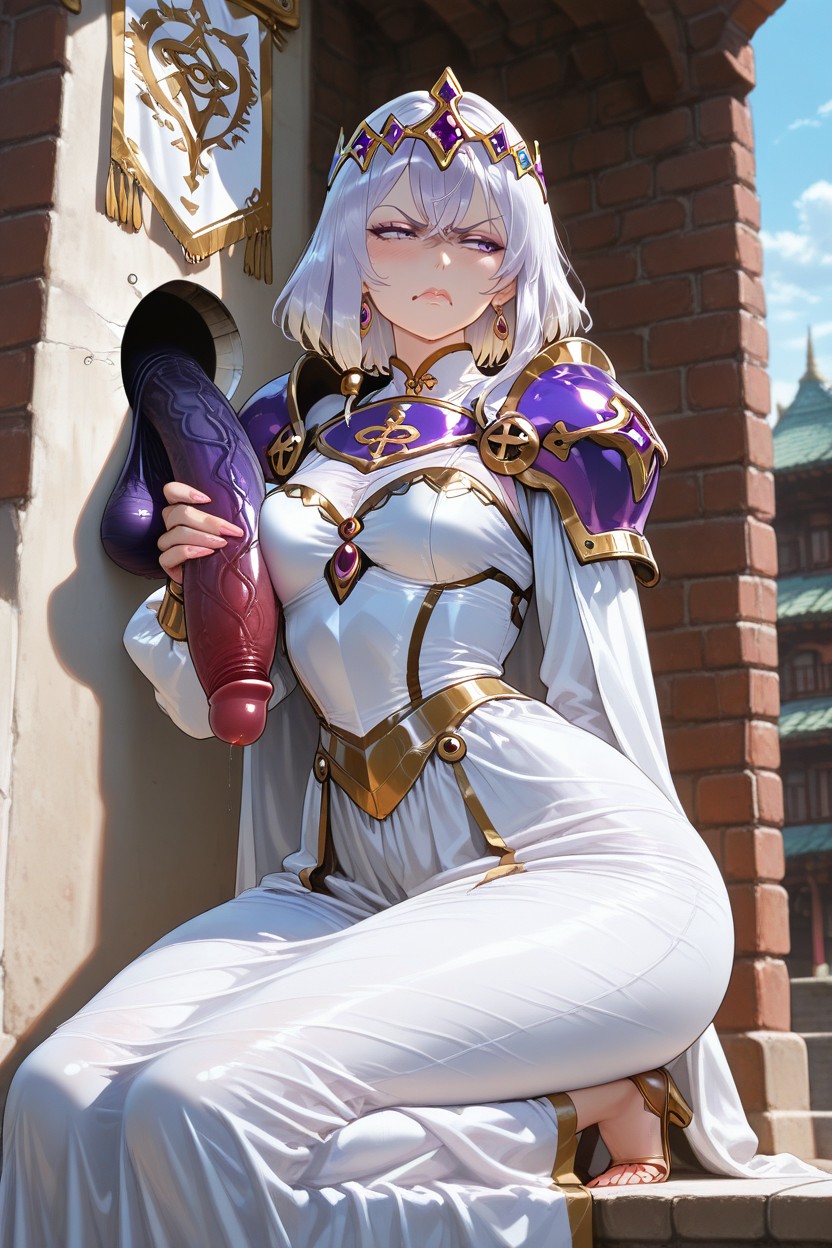 Banner Maiden, De Rodillas, Glory Hole Taped Up Hentai IA