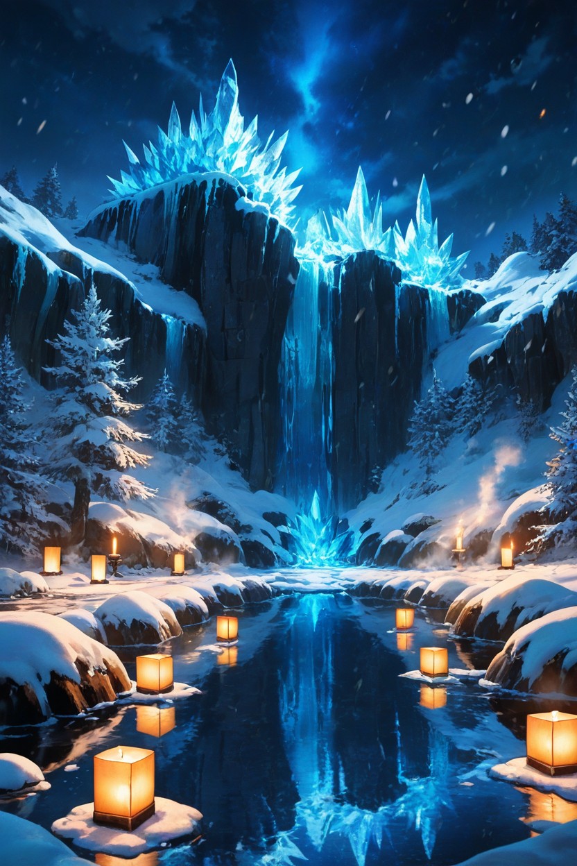 18+, At Night, Snow-covered Stones Hentai IA