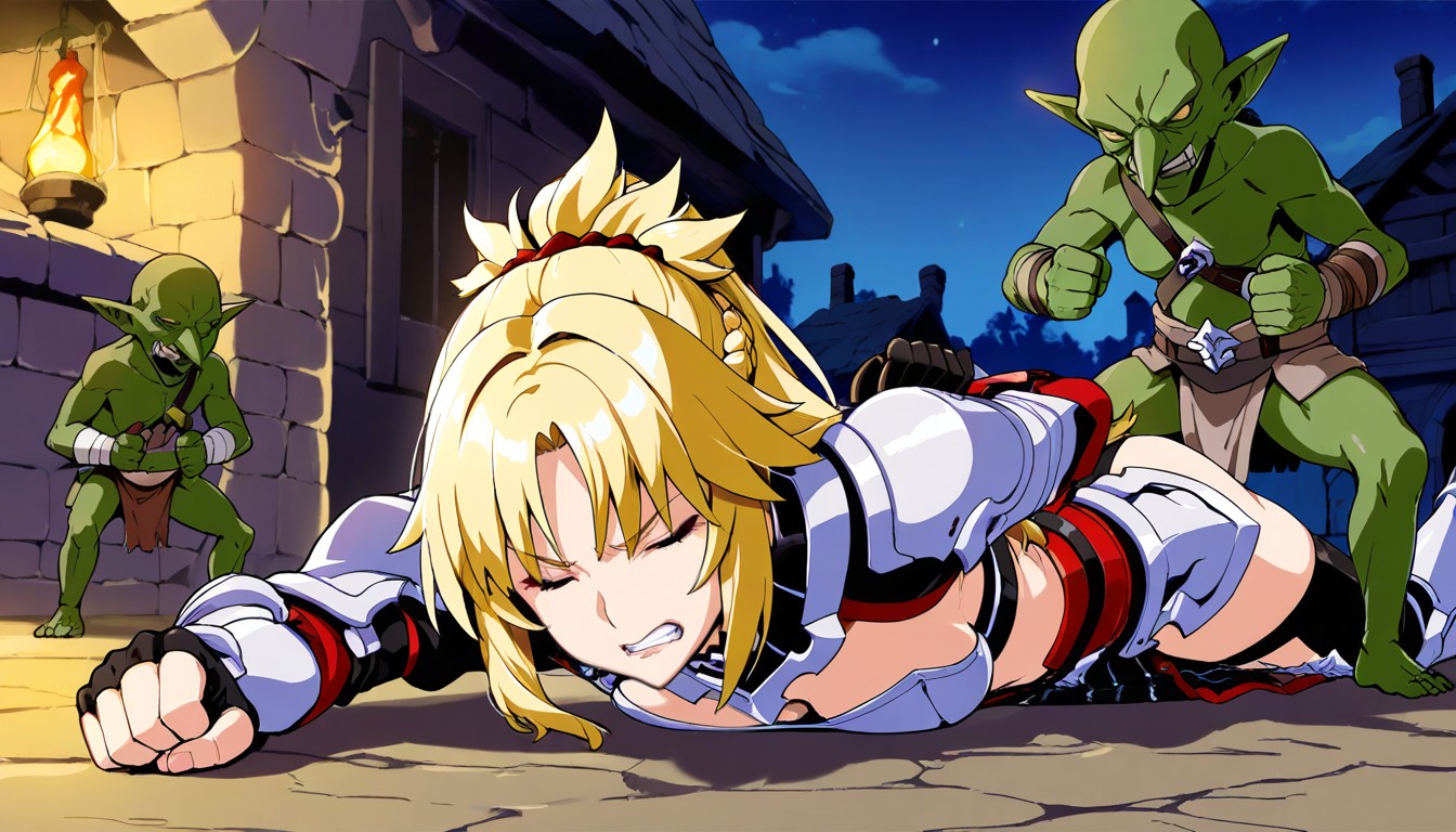 Female Taller Than Goblin, Physical Contact, Armure Porno IA Hentai