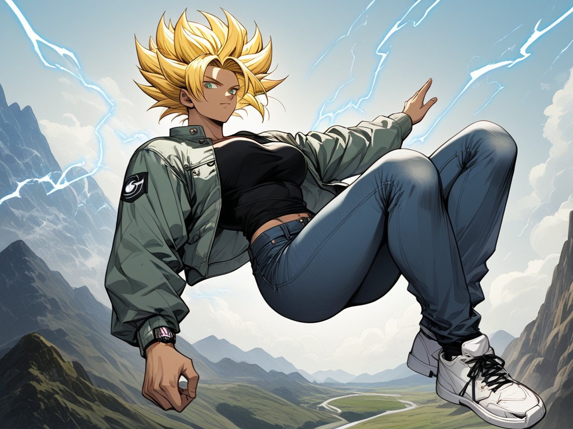 Denim Jacket, Moving Background, Sunny Hentai AI Porn