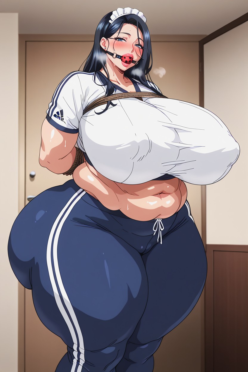 Ball Gag, Full-face Blush, Breast Expansion Hentai AI Porn