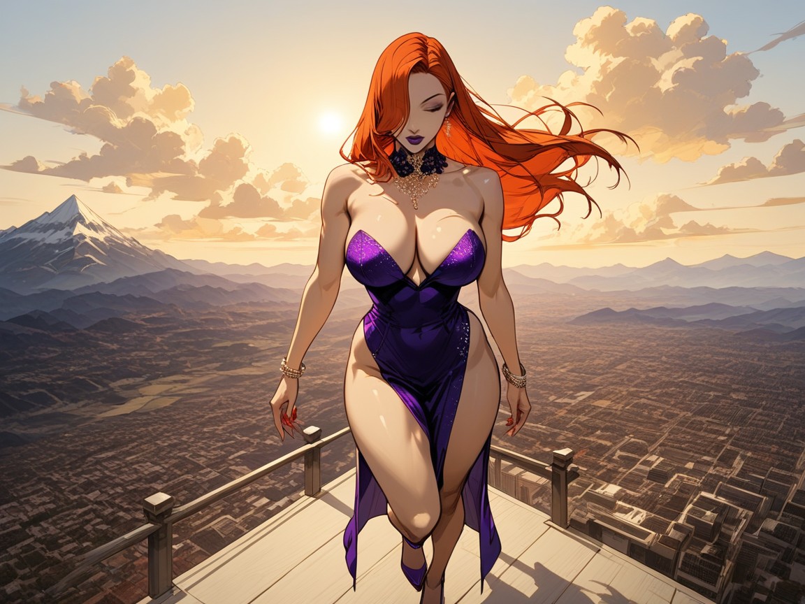 En Forma, Watch, Wearing A Purple Sexy Dress Hentai IA