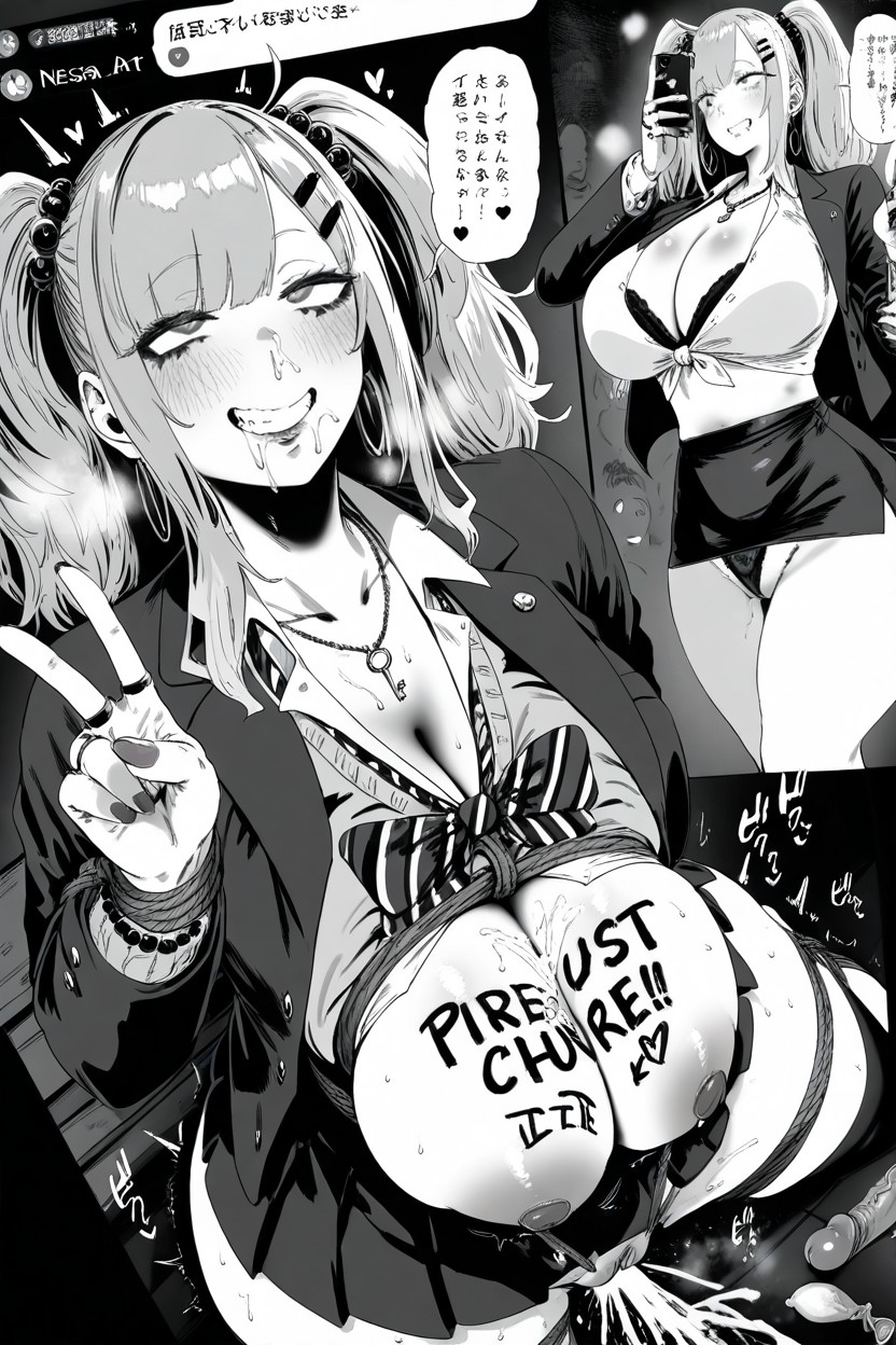 Id Card, Body Writing, V-sign Hentai AI Porn
