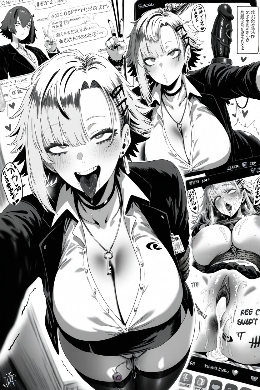 V-sign, Tomboy, Moneys Hentai AI Porn