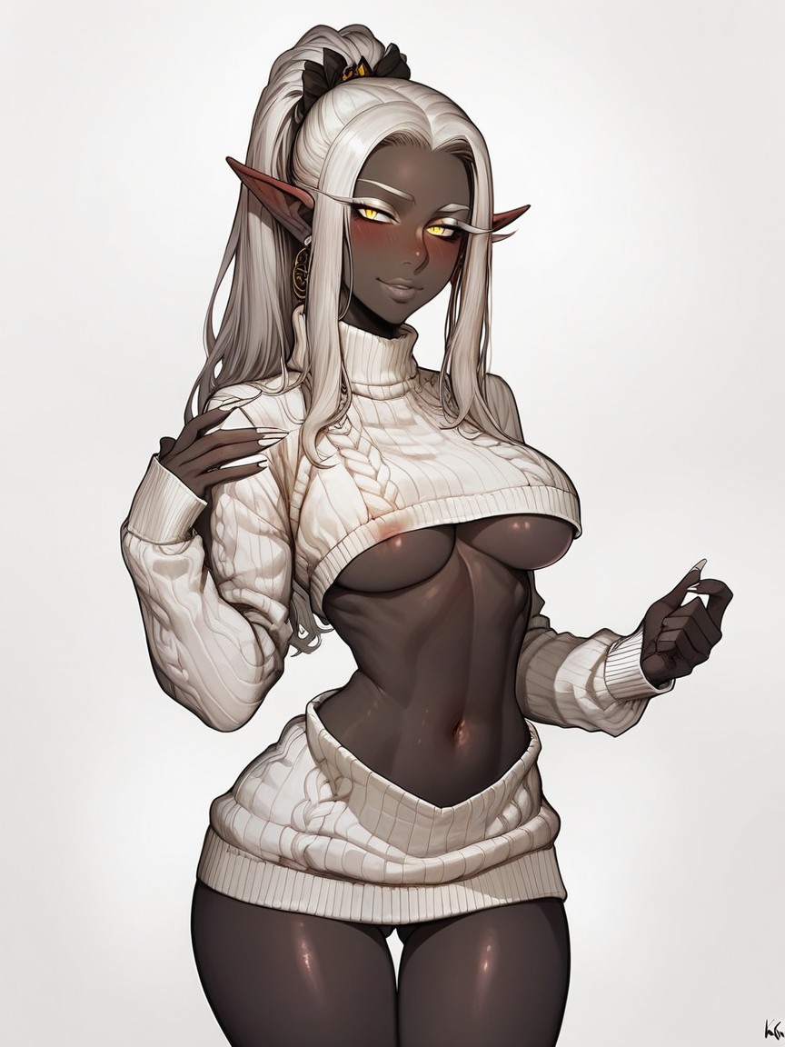 White Hair, 18+, Thigh Gap Hentai IA