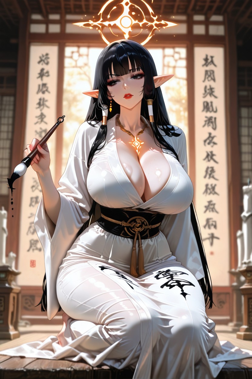 Inside The Celestial Calligraphy Temple, Pechos Grandes, Duende Hentai IA