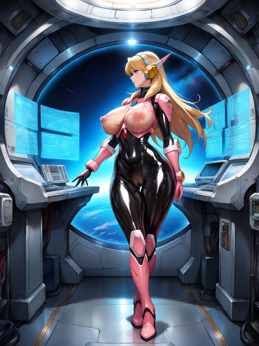 Futuristic Military Command Center, Very Wide Hips, Melkor Mancin Art Style Hentai AI Porn