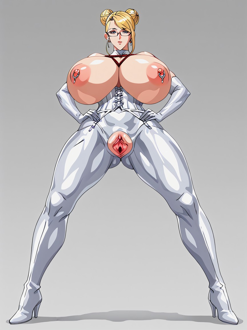 Full Body, Simple Black Background, Spread Pussy Wide Hentai AI Porn