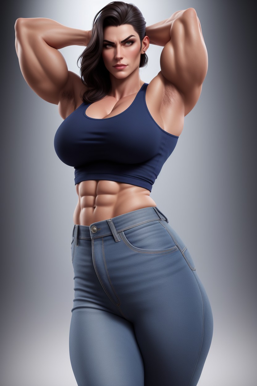 Arms Up Behind Her Head, Pleasure Eyes, Shy Hentai KI Porno