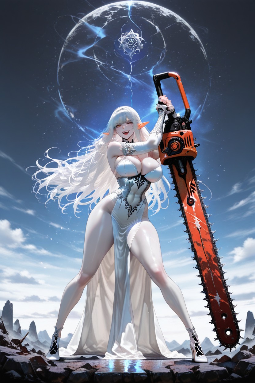 Fractured Ground Glowing Faintly, Pale Skin Beautiful Elf, 25+ Хентай ИИ порно