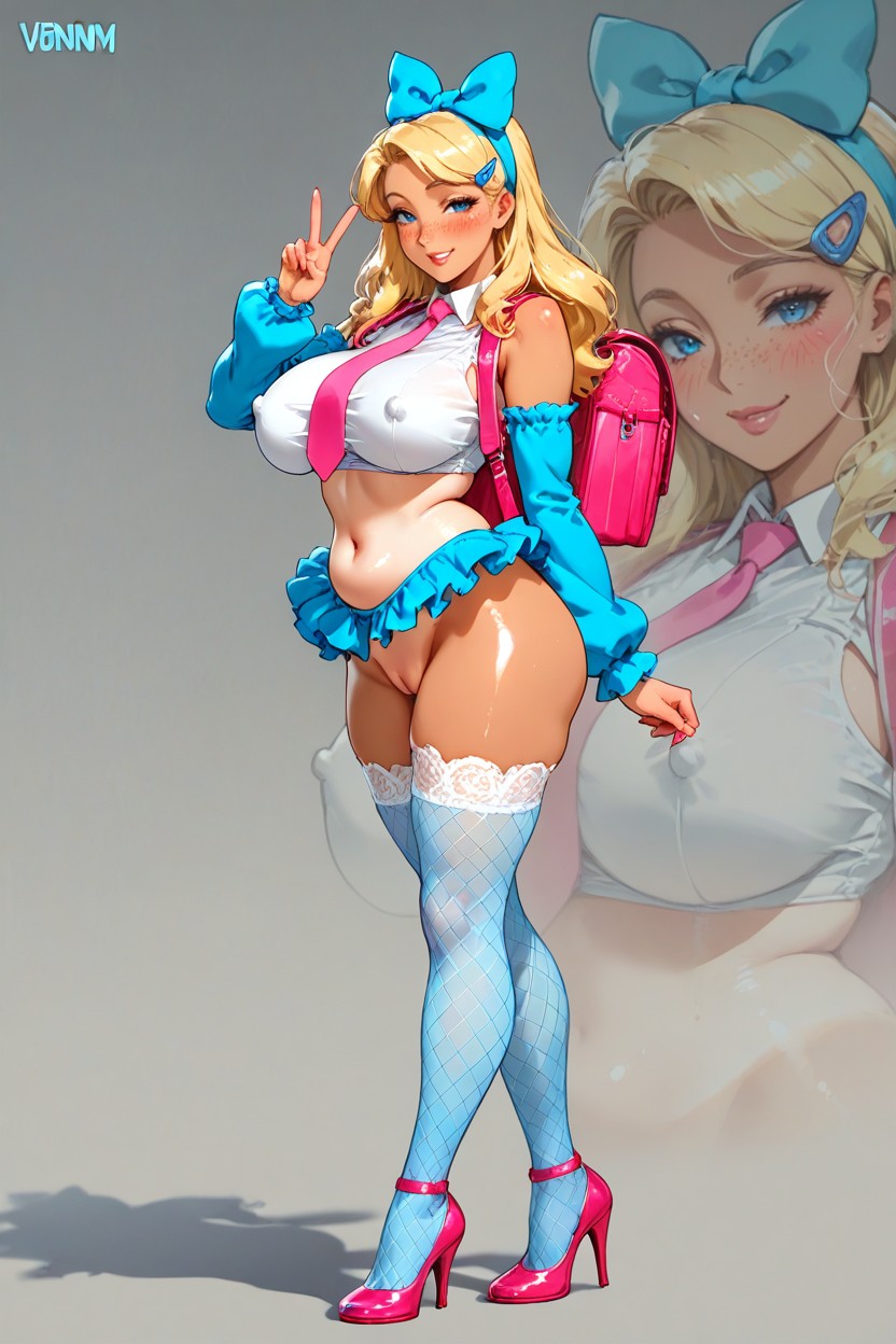 Seductive Face, Erect Nipples, Alice From Alice In Wonderland Hentai AI Porn