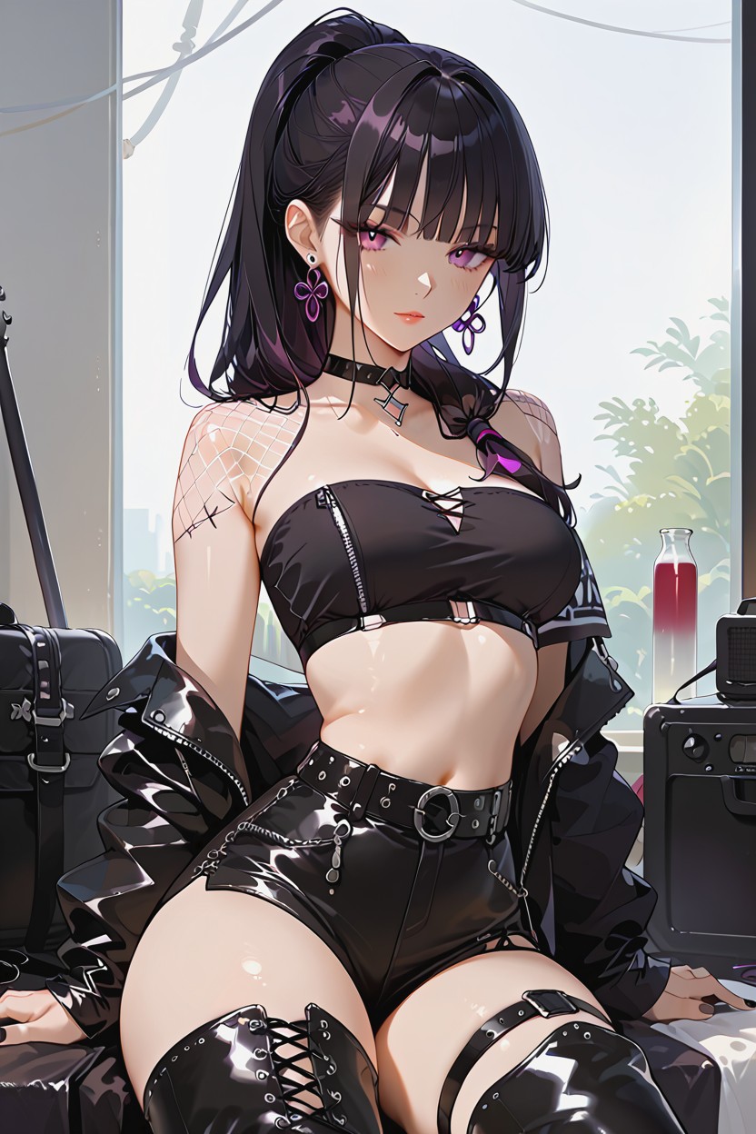 Fabric Tube Top, Exposed Shoulder, Emotionless Hentai AI Porn