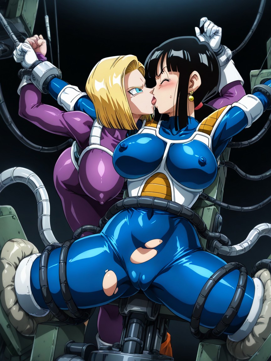 Voluptuous, 25+, Lesbian Kissing Hentai AI Porn