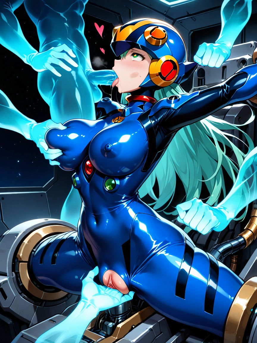 Drooling Heavily, Evangelion Plugsuit, Pinkish Tint Through Material Hentai AI Porn