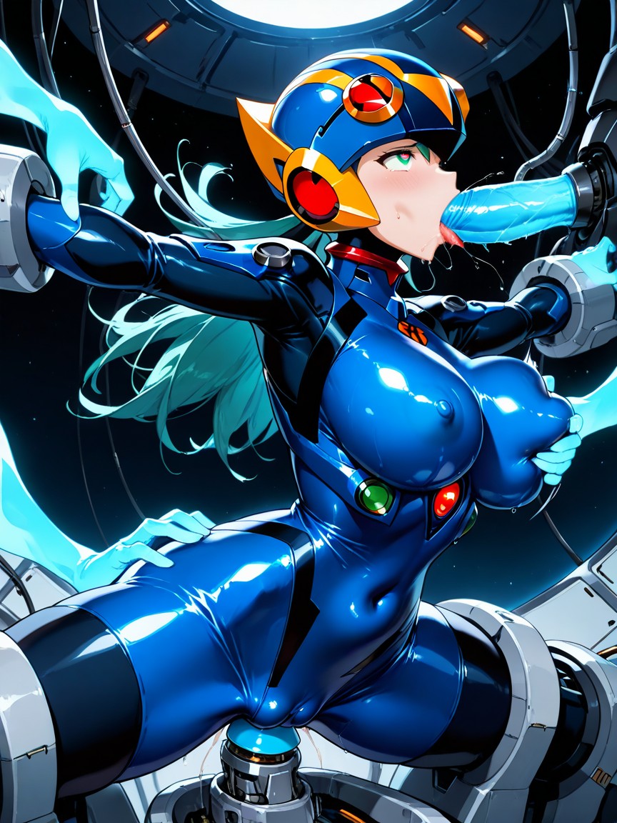 Android, Heart-shaped Pupils In Eyes, Flushed Cheeks Hentai AI Porn