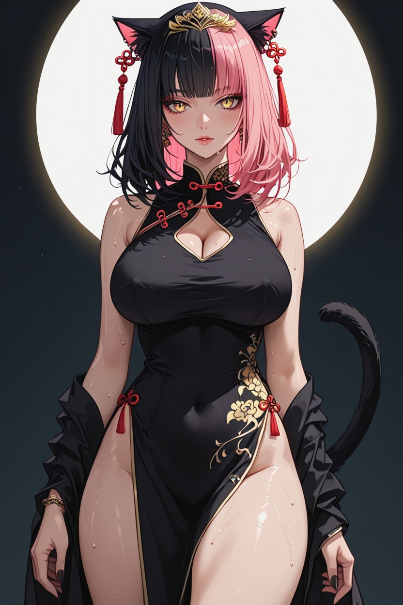 Thick Thighs, Straight Hair, Nose Is And Sharp Hentai IA