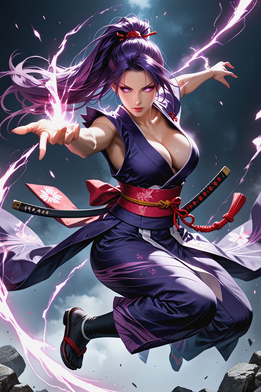 Detailed Hair, Skinny, Massive Breast Hentai AI Porn