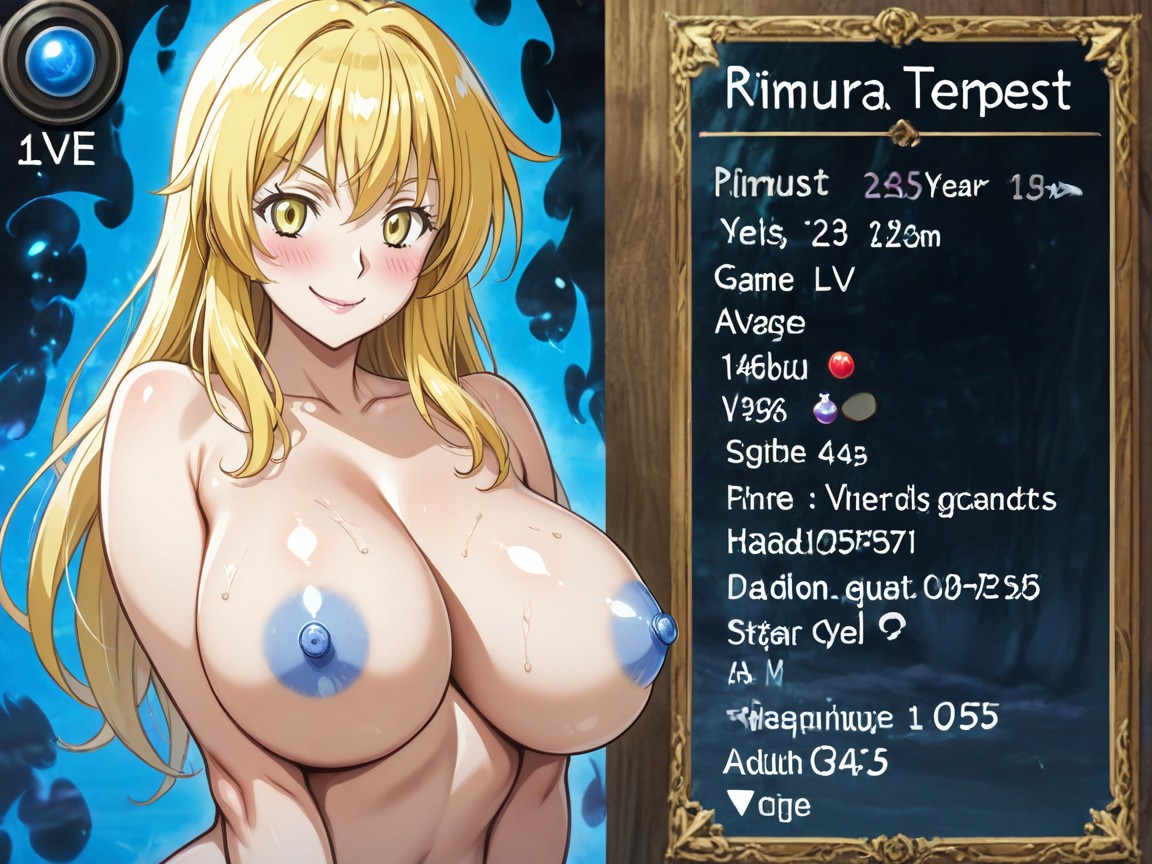 Glowing Borders, Clean Modern Jrpg Interface, English Text Hentai AI Porn