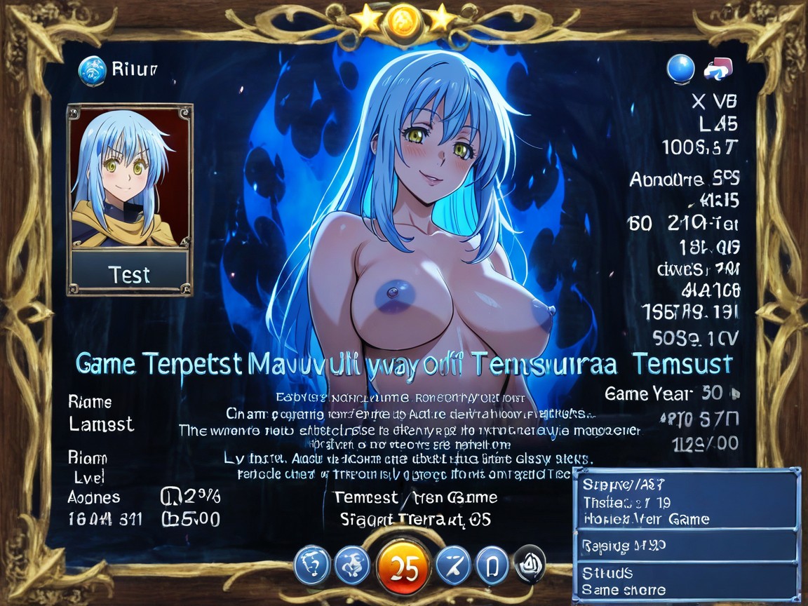 Engraved Borders, Blue Aura, Aged Parchment Panels Hentai IA