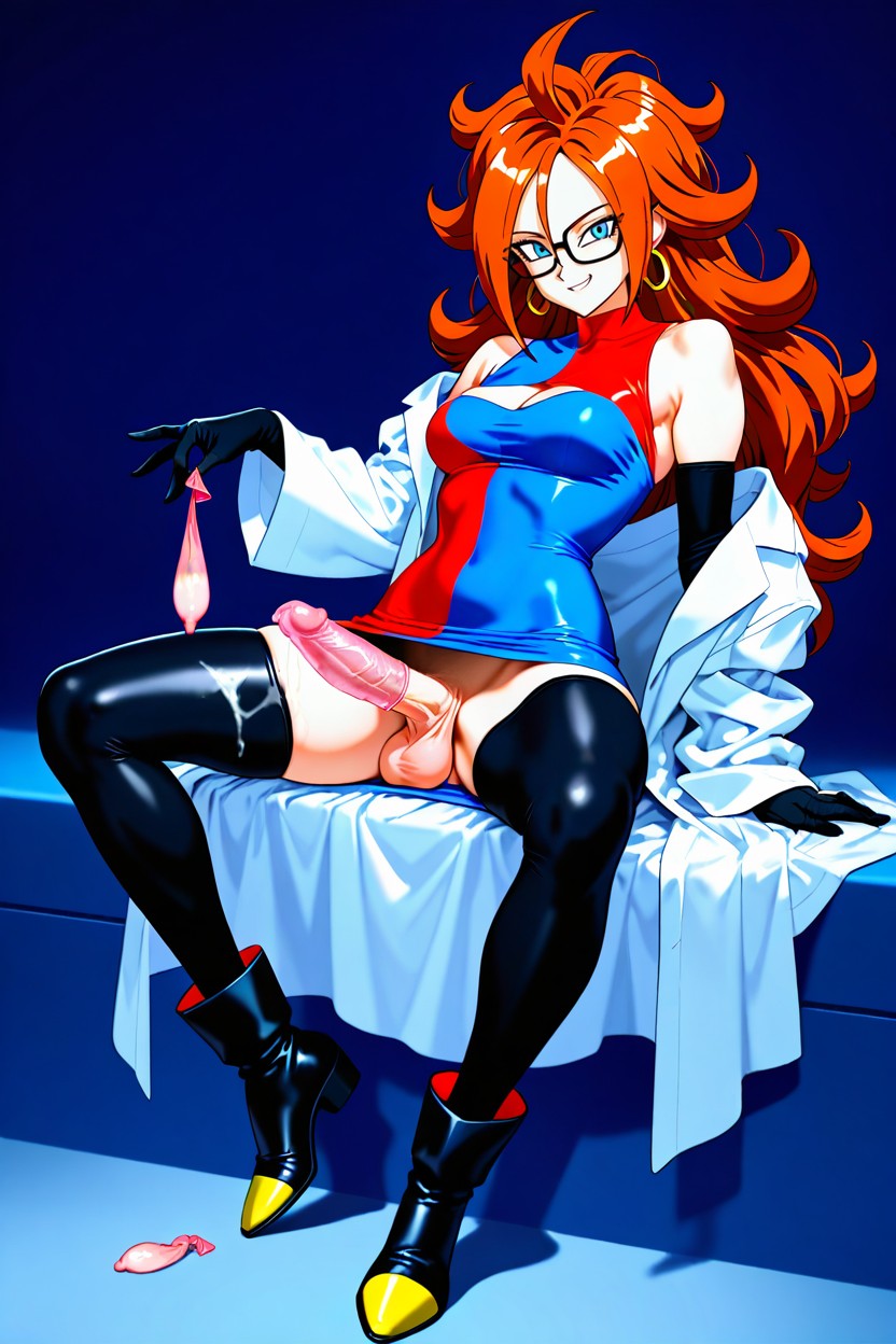 Sharp Intelligent Eyes, Gürtel Aus Benutzten Kondomen, Layered Hair With Large Outward Curls Hentai KI Porno