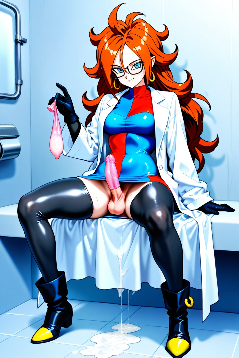 25+, Long Voluminous Auburn Hair, Black Boots Hentai AI Porn