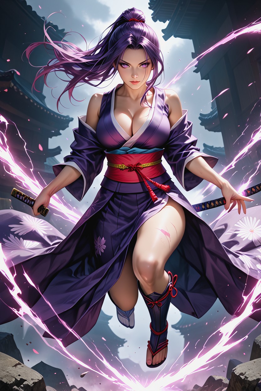 Armored Skirt Panels Flying, Open Neckline, Stunning Model Hentai IA